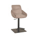 LABEL51 Beauty barkruk in taupe micro suede met verstelbare gaslift en zwarte vierkante voet.