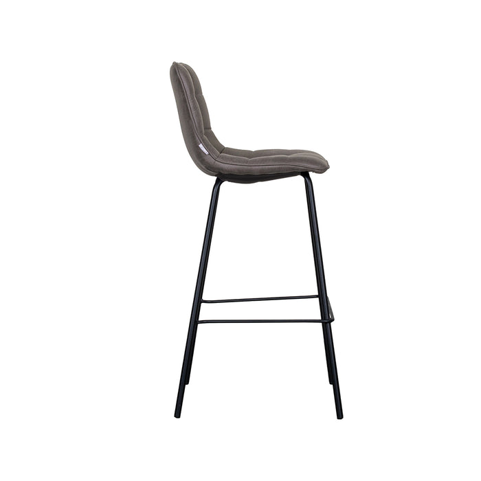 LABEL51 Barkruk Bistro antraciet Micro Suede hoog 44x51x115 cm