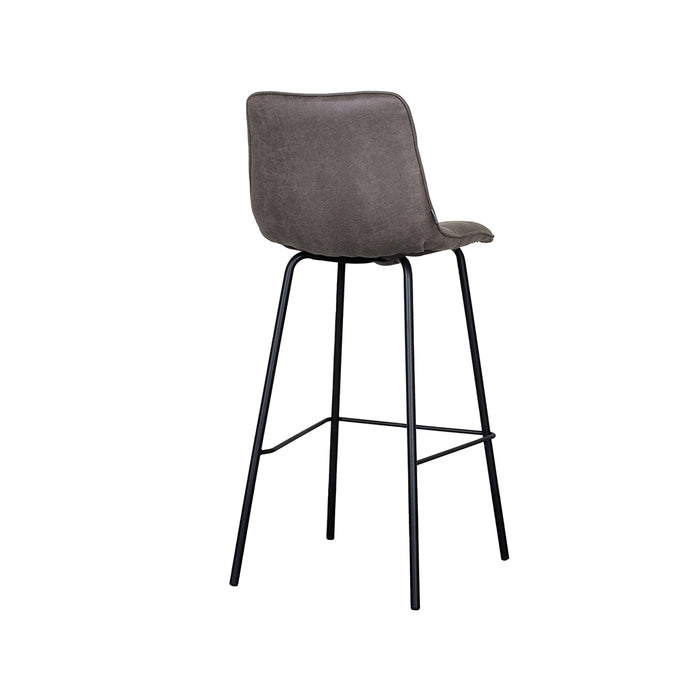 LABEL51 Barkruk Bistro antraciet Micro Suede hoog 44x51x115 cm