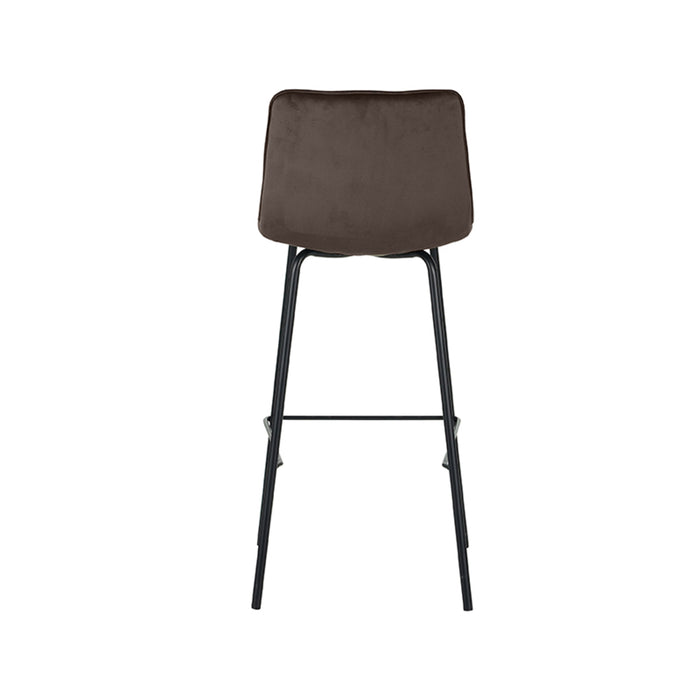 LABEL51 Bistro Bar Stool Taupe Velvet High 44x51x115 cm