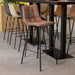 LABEL51 Barkruk Bistro Taupe Fluweel Hoog 44x51x115 cm-Barkrukken-LABEL51