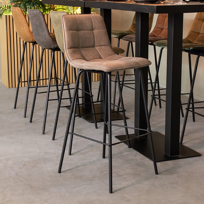 LABEL51 Barkruk Bistro - Taupe - Micro Suede - Hoog-Barkrukken-LABEL51
