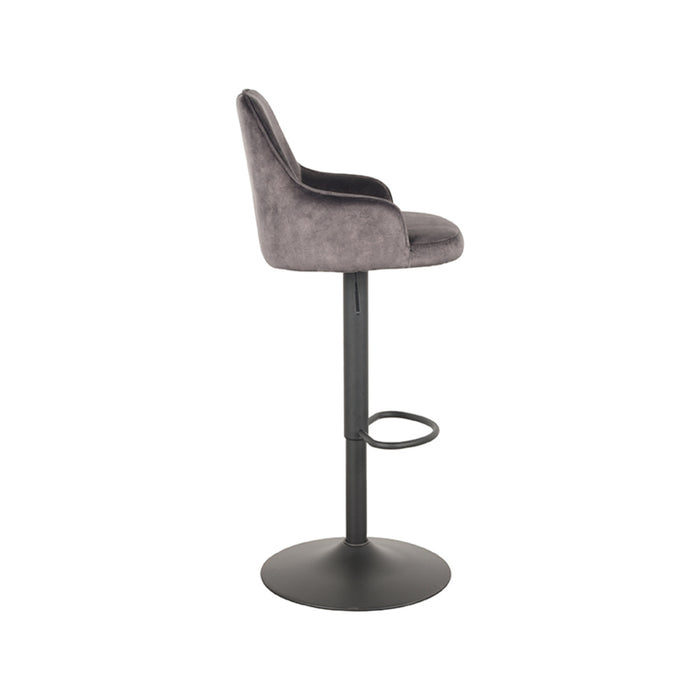 LABEL51 Bar stool Fender Anthracite Velour Gas lift 50x52x110 cm