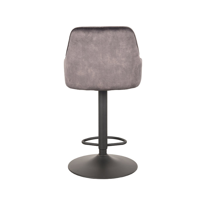 LABEL51 Barkruk Fender - Antraciet - Velours - Zithoogte 64-84 - Draaibaar-Barkrukken-LABEL51