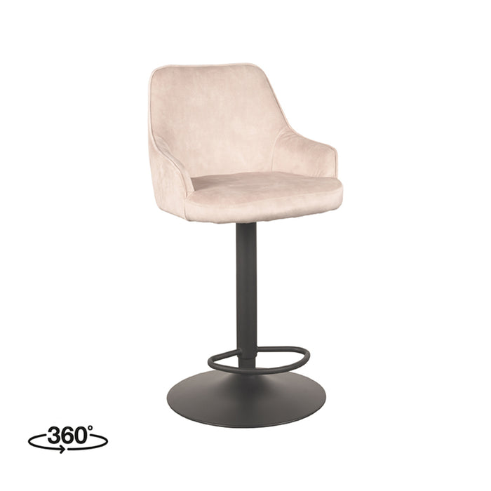 LABEL51 Barkruk Fender - Naturel - Velours - Gaslift-Barkrukken-LABEL51