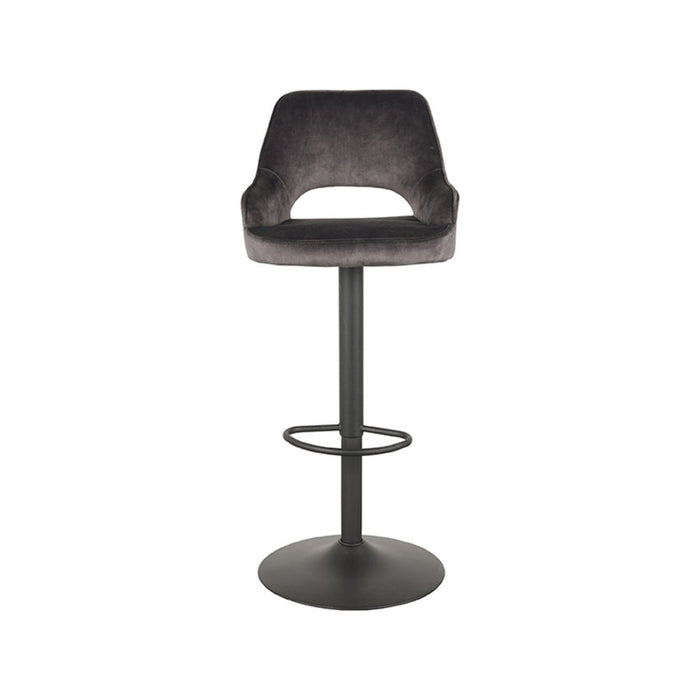 LABEL51 Barkruk Fer Antraciet Velours Gaslift 50x52x110 cm-Barkrukken-LABEL51