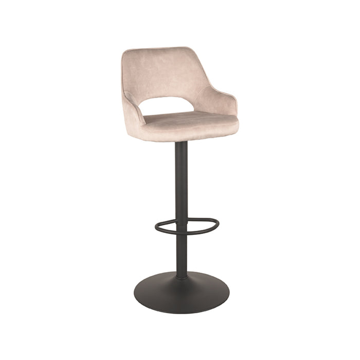 LABEL51 Bar stool Fer Natural Velvet Gas lift 50x52x110 cm