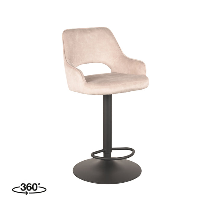 LABEL51 Barkruk Fer - Naturel - Velours - Gaslift-Barkrukken-LABEL51