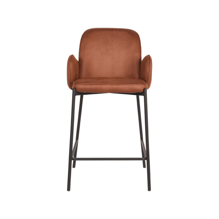 LABEL51 Barkruk Jari Cognac Microvezel Laag 51x53x94 cm-Barkrukken-LABEL51
