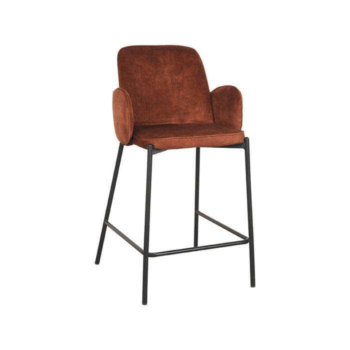 LABEL51 Barkruk Jari - Rust - Velours - Laag-Barkrukken-LABEL51