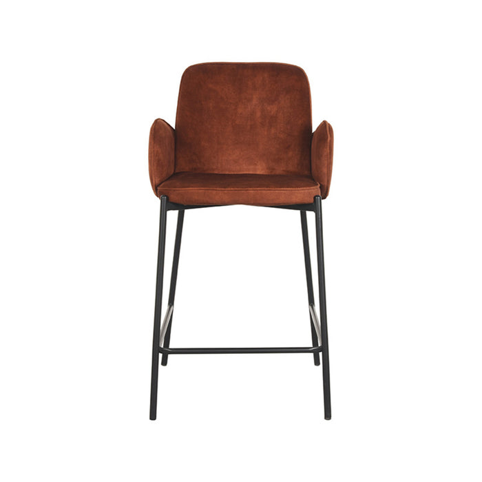 LABEL51 Barkruk Jari - Rust - Velours - Laag-Barkrukken-LABEL51