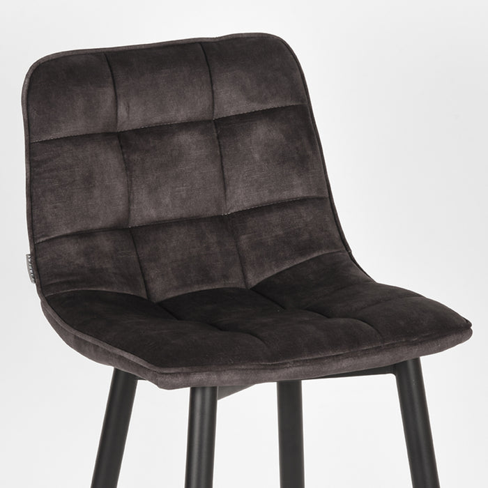 LABEL51 Barkruk Jelt - Antraciet - Velours - Hoog-Barkrukken-LABEL51