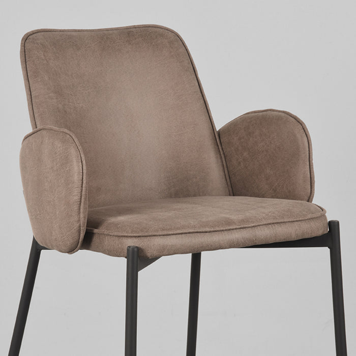 LABEL51 Barhocker Joni - Taupe - Micro-Wildleder - Niedrig