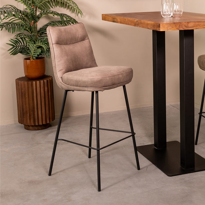 LABEL51 Barkruk Lennon taupe 46x55x107 cm