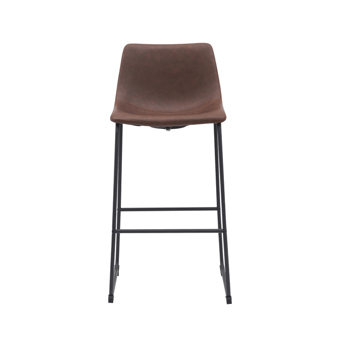 LABEL51 Barkruk Risto - Bruin - PU-Leder - Zithoogte 75-Barkrukken-LABEL51