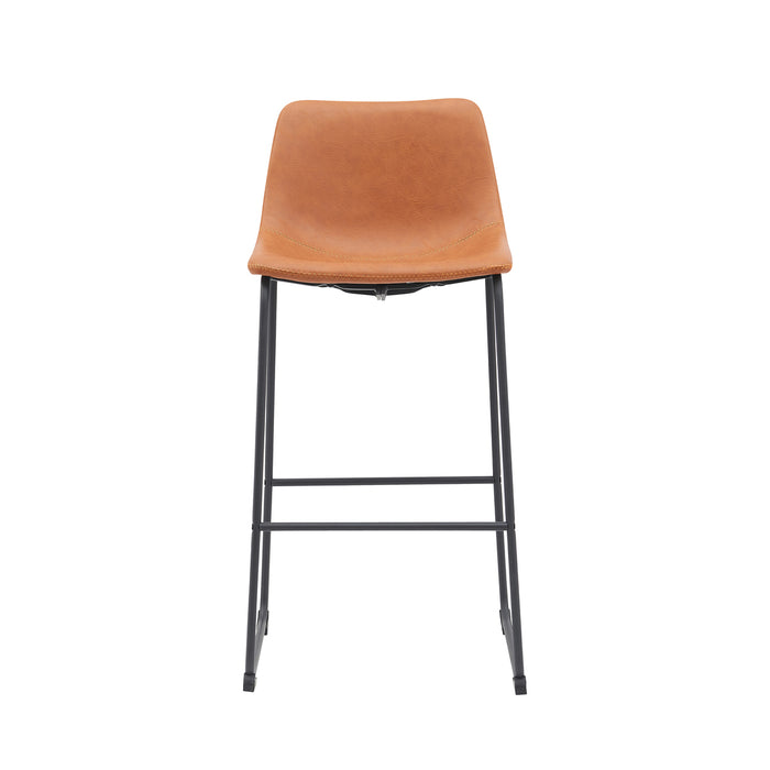 LABEL51 Barkruk Risto - Cognac - PU-Leder - Zithoogte 75-Barkrukken-LABEL51