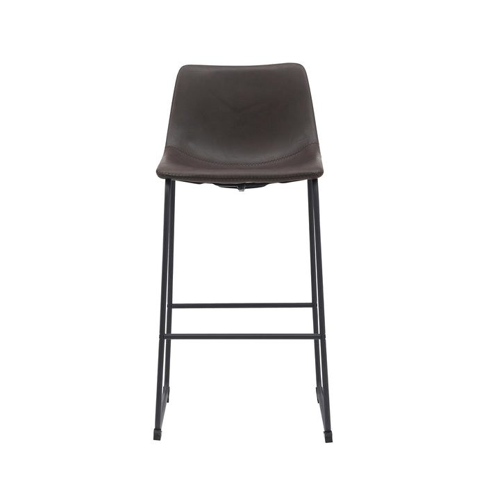 LABEL51 Barkruk Risto - Donkerbruin - PU-Leder - Zithoogte 75-Barkrukken-LABEL51