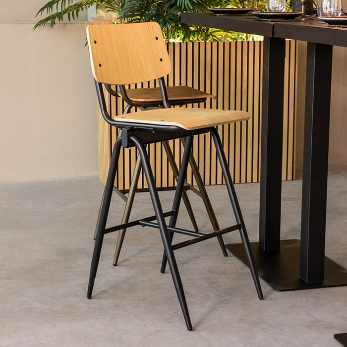LABEL51 Barkruk Solid - Naturel - Hout - Hoog-Barkrukken-LABEL51