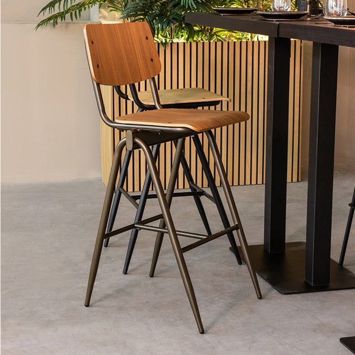 LABEL51 Barkruk Solid - Walnoot - Hout - Hoog-Barkrukken-LABEL51