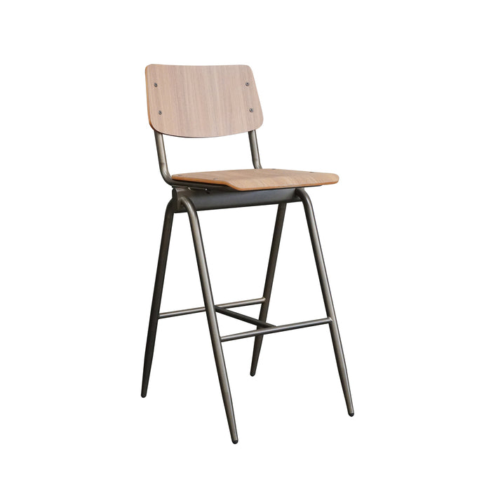 LABEL51 Barkruk Solid - Walnoot - Hout - Hoog-Barkrukken-LABEL51