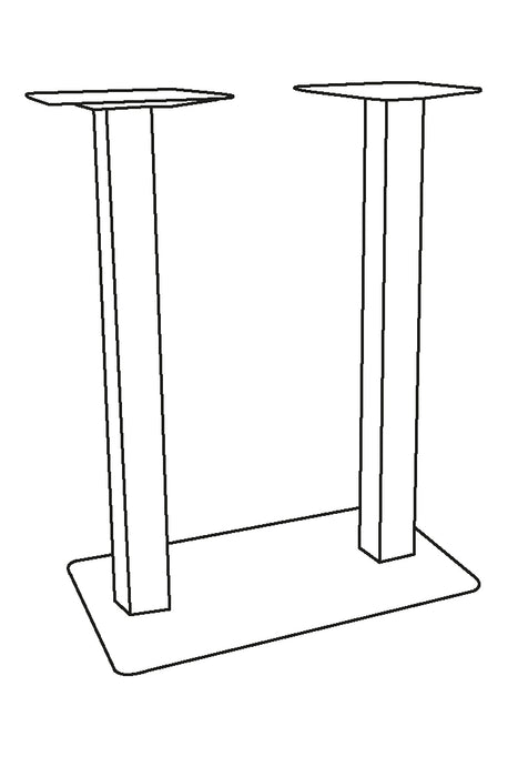 LABEL51 Bartisch Tischbein Doppelt Metall Taupe 92cm