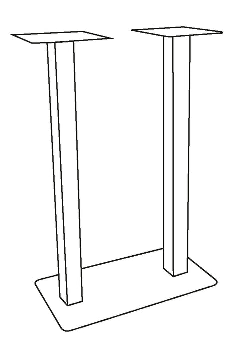 Bar Table Leg Double - Black - Metal - Double - 108 cm