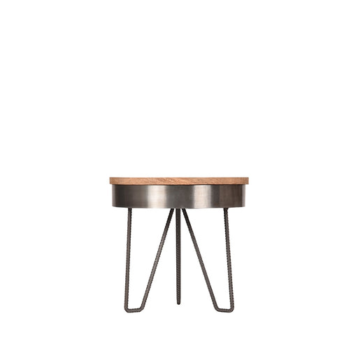 LABEL51 Bijzettafel Saran - Grijs - Metaal - 44 cm - Rond-Bijzettafels-LABEL51