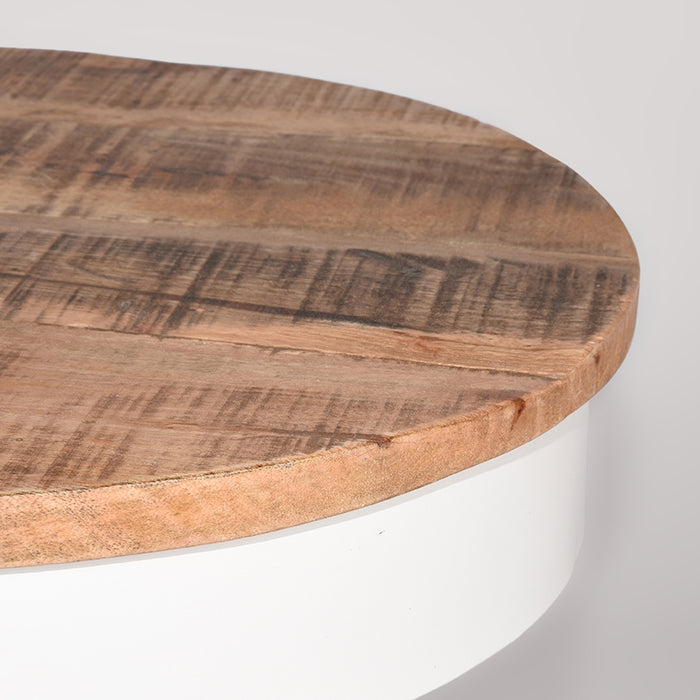 LABEL51 Side Table Saria White Metal 44 cm Round 44x44x53 cm