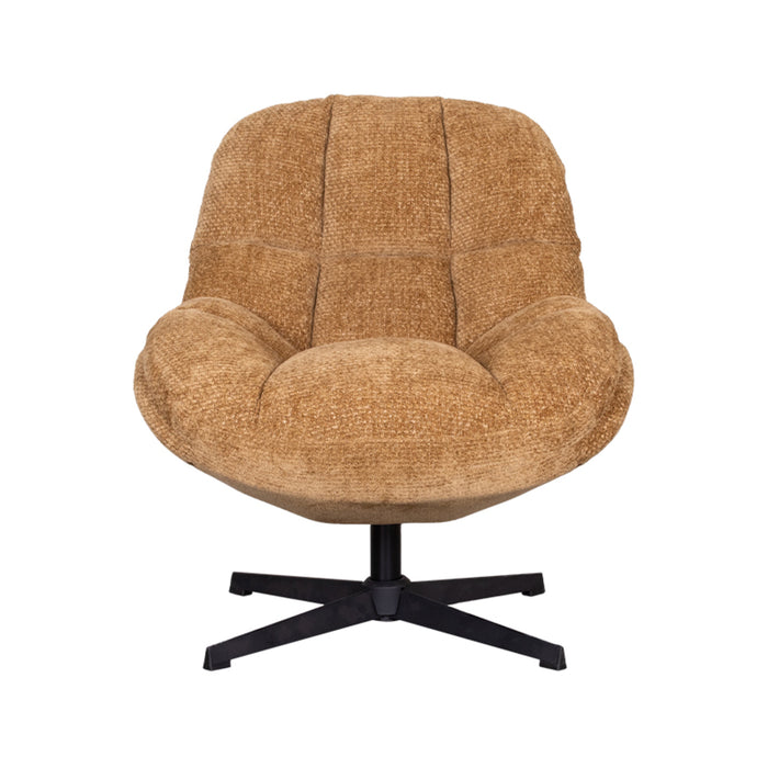 LABEL51 Draaifauteuil Huxley 76x86x92 Cognac Elite | Zwart Metaal-Fauteuils-LABEL51
