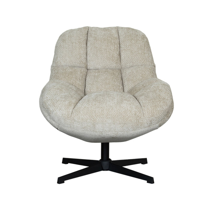 LABEL51 Draaifauteuil Huxley 76x86x92 Mushroom Elite | Zwart Metaal-Fauteuils-LABEL51