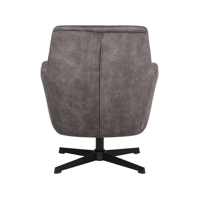 LABEL51 Draaifauteuil Toby Antraciet Velours 75x80x85 cm-Fauteuils-LABEL51
