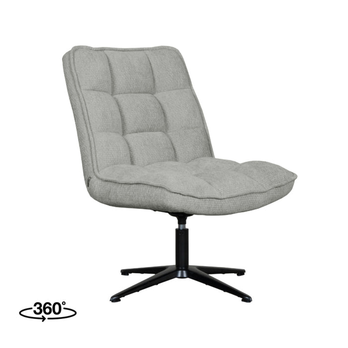 LABEL51 Draaifauteuil Vince 63x74x91 cm Stone Elite | Zwart Metaal-Fauteuils-LABEL51