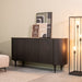 LABEL51 Dressoir Oliva - Zwart - Eiken - 180 cm-Dressoirs-LABEL51