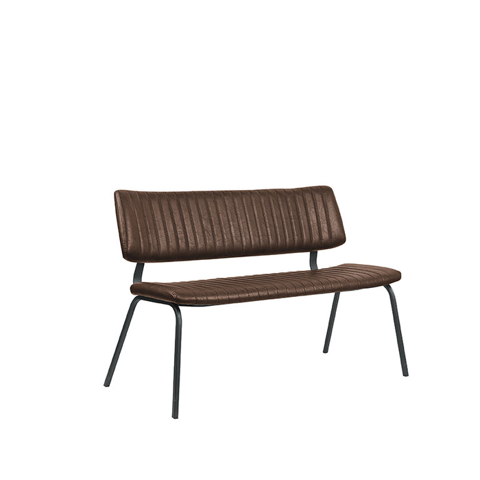 LABEL51 Eetkamerbank Gusto - Bruin - Kunstleder - 120 cm-Eetkamerbanken-LABEL51
