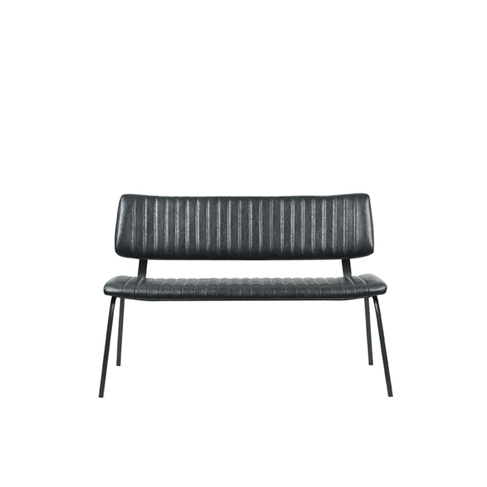 LABEL51 Eetkamerbank Gusto - Zwart - Kunstleder - 120 cm-Eetkamerbanken-LABEL51