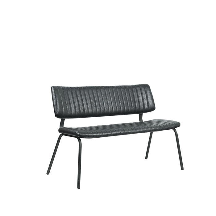 LABEL51 Eetkamerbank Gusto - Zwart - Kunstleder - 120 cm-Eetkamerbanken-LABEL51