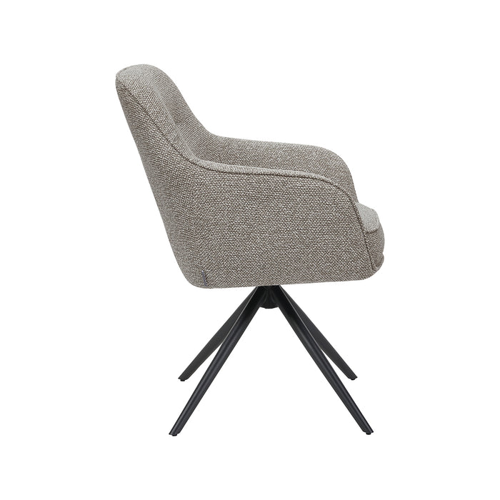 Eetkamerstoel Akira - Mushroom - Royal Boucle - Draaibaar-Eetkamerstoelen-LABEL51
