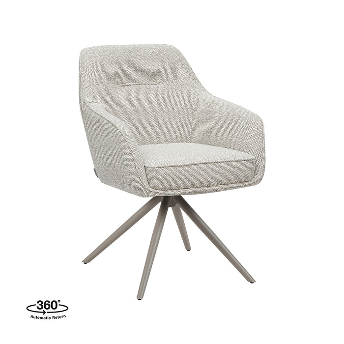 LABEL51 Eetkamerstoel Akira - Naturel - Royal Boucle - Taupe Metalen...