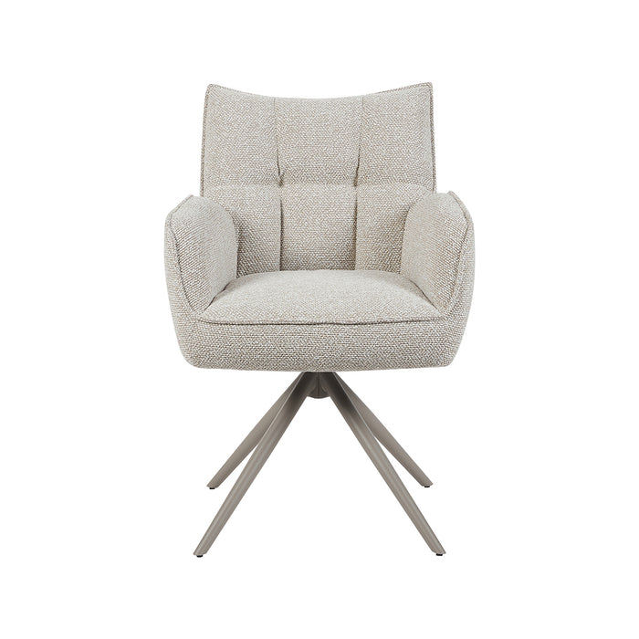 Eetkamerstoel Amalfi - Naturel - Royal Boucle - Taupe Metalen...-Eetkamerstoelen-LABEL51