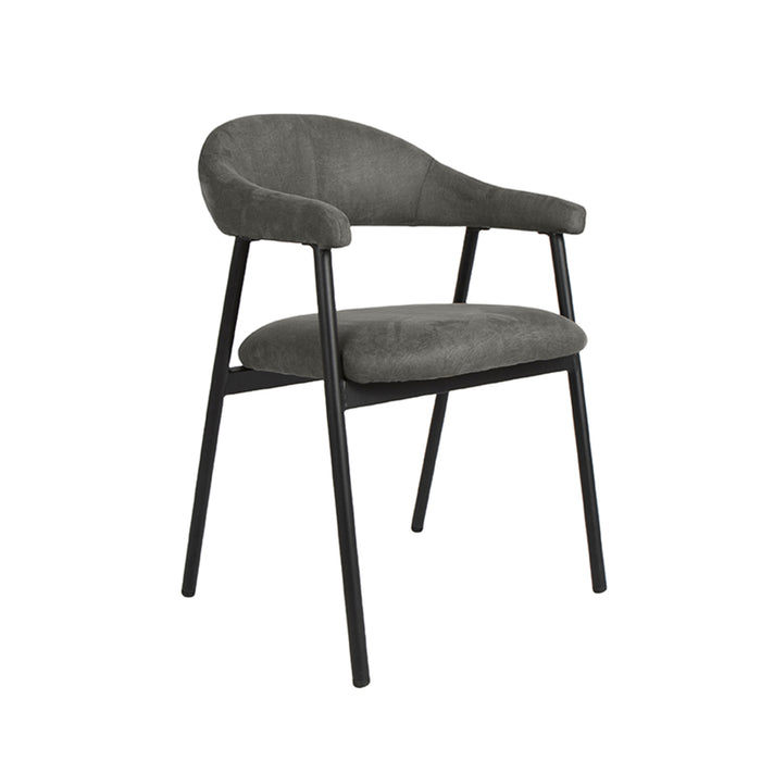LABEL51 Eetkamerstoel Amaze - Antraciet - Micro Suede - Black Frame-Eetkamerstoelen-LABEL51