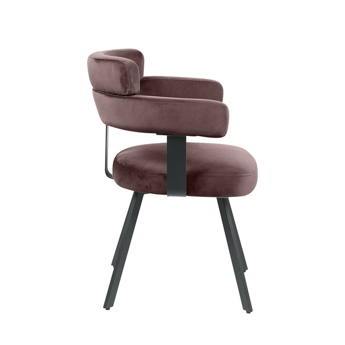 LABEL51 Eetkamerstoel Bardio Taupe Fluweel 62x57x79 cm-Eetkamerstoelen-LABEL51