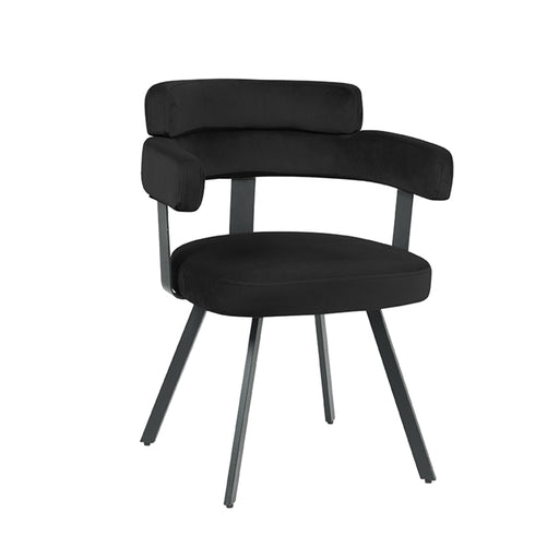 LABEL51 Eetkamerstoel Bardio - Zwart - Fluweel-Eetkamerstoelen-LABEL51