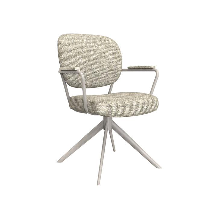 LABEL51 Eetkamerstoel Basel - Naturel - Boucle - Taupe Frame - Draaibaar-Eetkamerstoelen-LABEL51