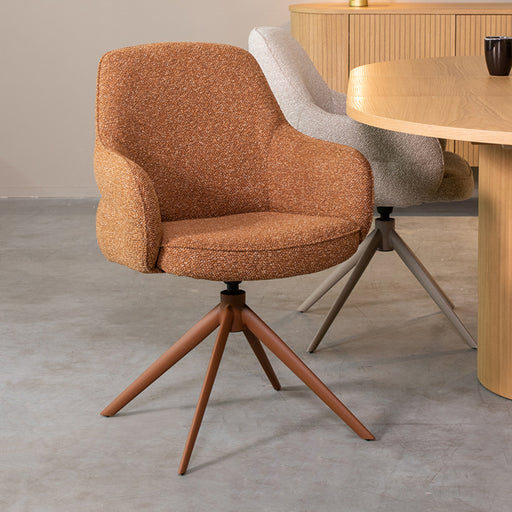 LABEL51 Eetkamerstoel Bern - Coral - Royal Boucle - Coral Metalen Frame-Eetkamerstoelen-LABEL51