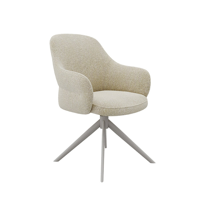 LABEL51 Eetkamerstoel Bern - Naturel - Boucle - Taupe Frame - Draaibaar-Eetkamerstoelen-LABEL51