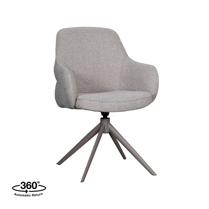 LABEL51 Eetkamerstoel Bern naturel Royal boucle taupe metalen Frame