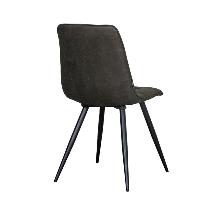 LABEL51 Eetkamerstoel Bistro - Antraciet - Micro Suede - Black Frame-Eetkamerstoelen-LABEL51