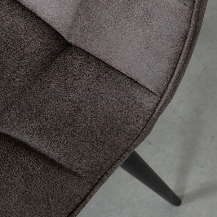 LABEL51 Eetkamerstoel Bistro - Antraciet - Micro Suede - Black Frame-Eetkamerstoelen-LABEL51