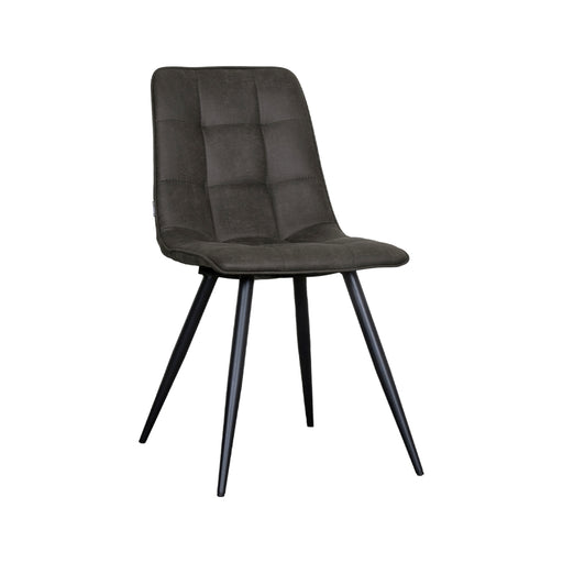 LABEL51 Eetkamerstoel Bistro - Antraciet - Micro Suede - Black Frame-Eetkamerstoelen-LABEL51