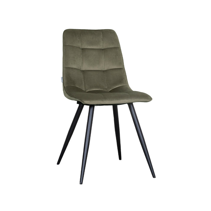 LABEL51 Eetkamerstoel Bistro - Hunter - Fluweel - Black Frame-Eetkamerstoelen-LABEL51